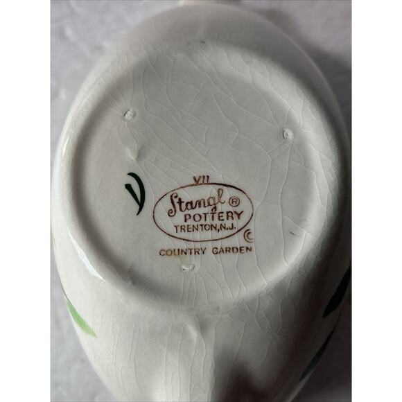 Stangl Pottery Country Garden Gravy Boat with Matching Underplate USA - Picture 14 of 14